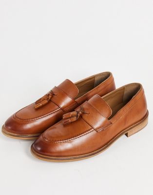 schuh Raheem loafers in tan leather  - ASOS Price Checker