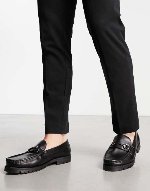 NEW- Schuh ralph chunky snaffle loafers in black leather. Size 10. (UK-9) Womens Black schuh Lex Snaffle Loafer Flat Shoes | schuh main image 4