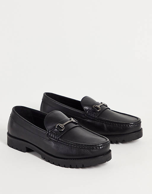 Schuh ralph chunky snaffle loafers in black leather