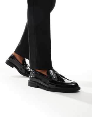 Bershka – Loafer in Schwarz mit dicker Sohle und Schnalle