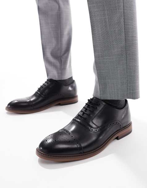schuh - Raven - Scarpe brogue in pelle nera stringate - view 1