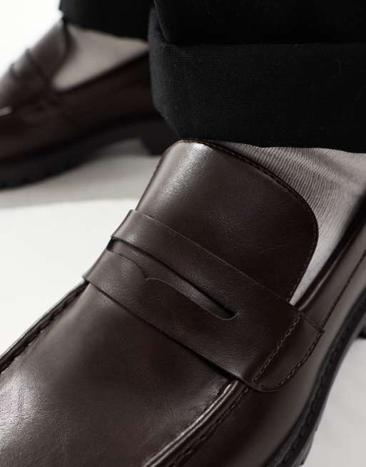 Schuh - Ravi - Brune loafers i PU, 4 af 4