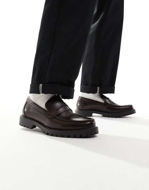 schuh Ravi loafers in brown PU - view 1