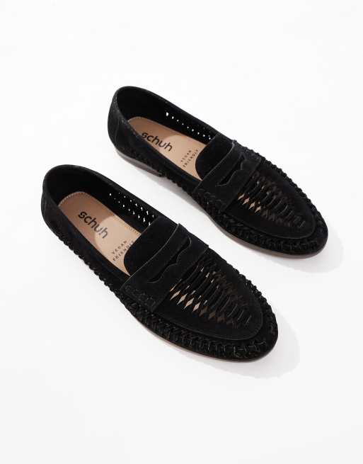 schuh – Reem – Svarta vävda loafers, 3 av 4