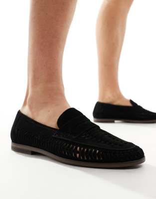 Schuh Reem Woven Loafers In Black