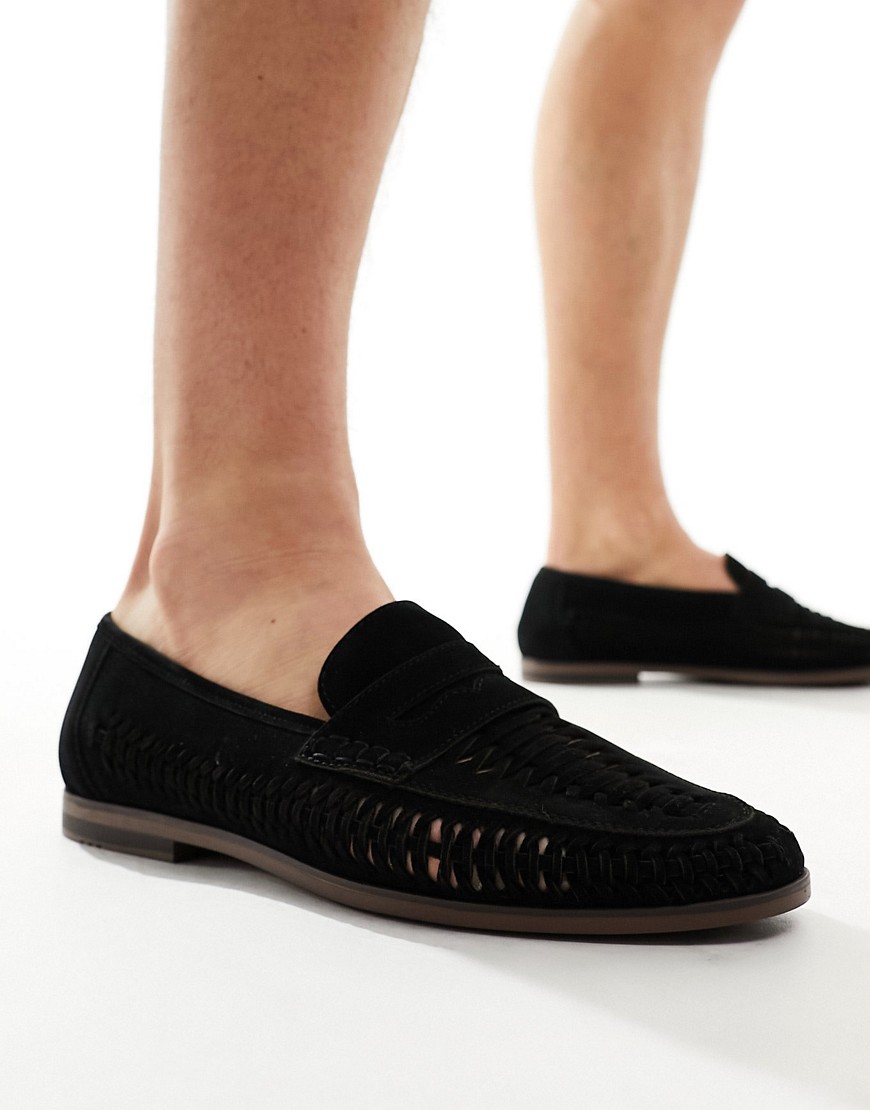 schuh Reem woven loafers in black
