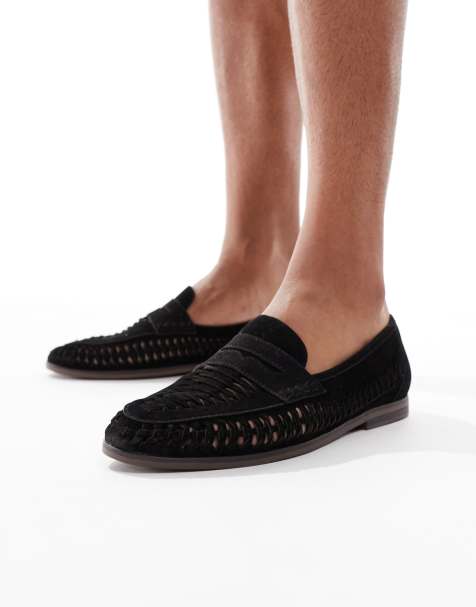 schuh Reem woven loafers in black - view 1