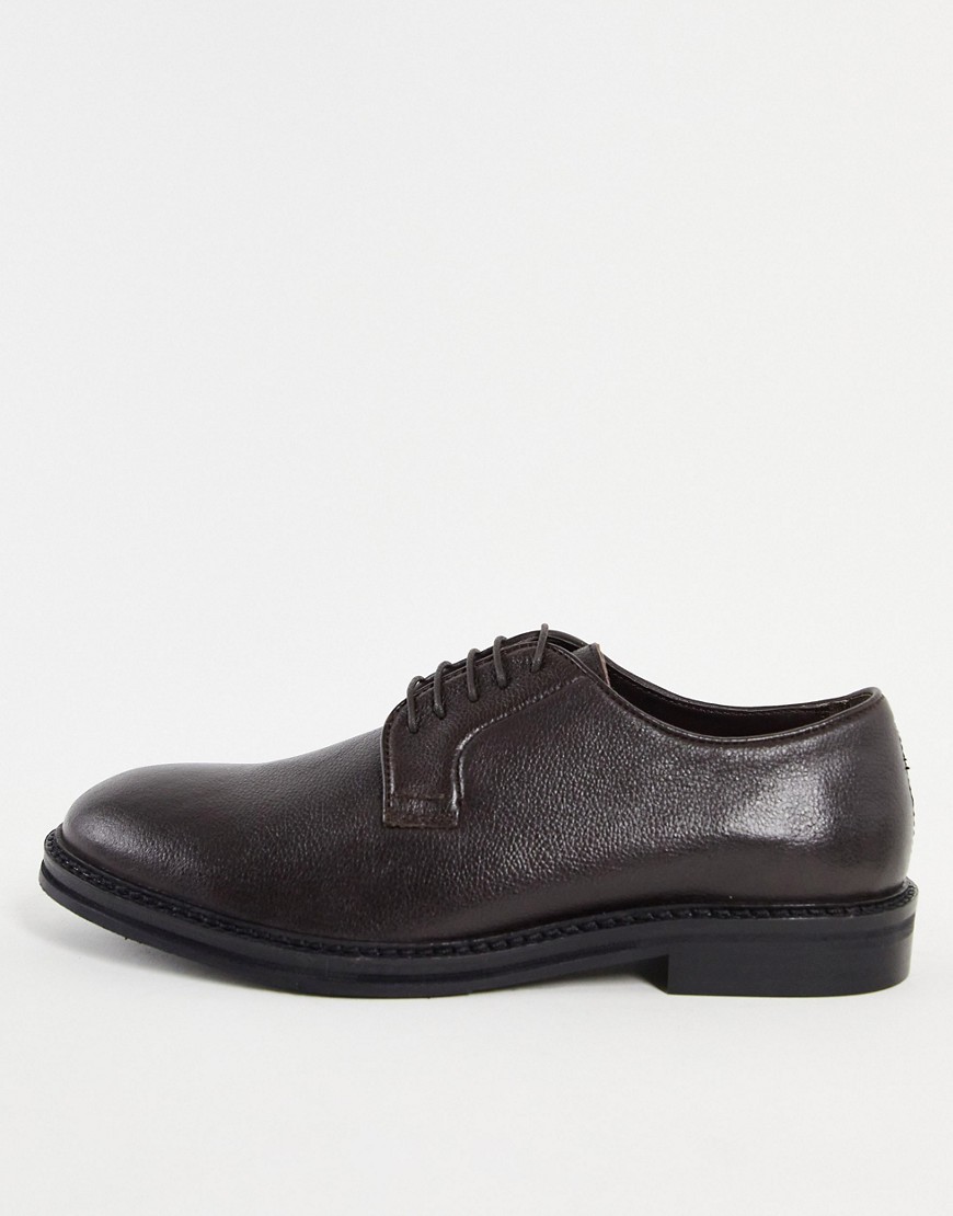 reggie lace up shoes in brown leather
