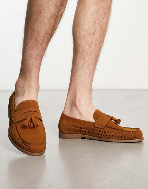 schuh – Reign – Loafer in Hellbraun mit Quasten im Flecht-Design