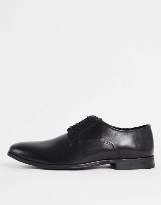 Schuh remi lace up derby shoes in black leather | ASOS