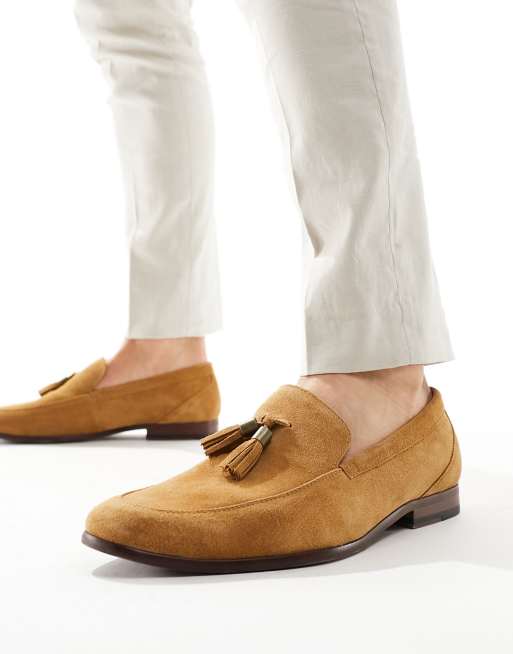  schuh Ren tassel loafers in tan suede