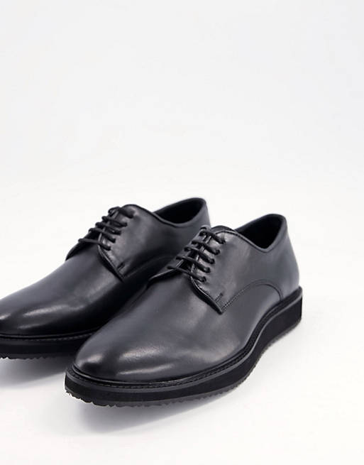 schuh reuben lace up shoes in black leather | ASOS