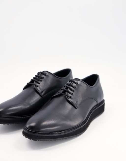 schuh reuben lace up shoes in black leather | ASOS