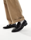 [Schuh] schuh Ripley tassel detail loafers in black leather 43 BLACK LEATHER