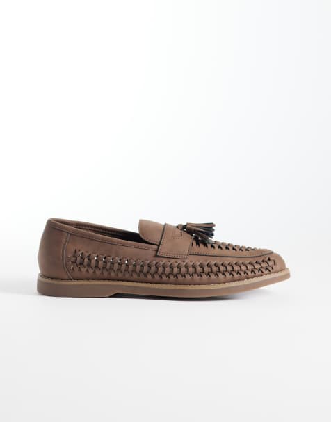 Schuh - Robbie - Geweven loafers met kwastjes in bruin - view 1