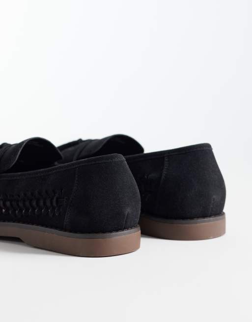 Schuh Robbie woven loafer with tassel in black, 4 of 4