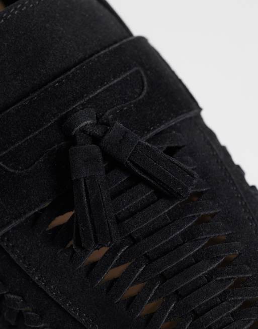 schuh Robbie woven loafers with tassels in black, 2 of 4