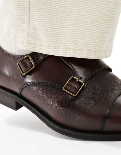 schuh – Rocky – Bruna munkskor med två remmar i läder, 2 av 4