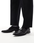 [Schuh] schuh Rocky double strap monk shoes in black leather 43 BLACK LEATHER