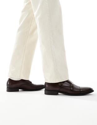 Schuh Rocky Double Strap Monk Shoes In Brown