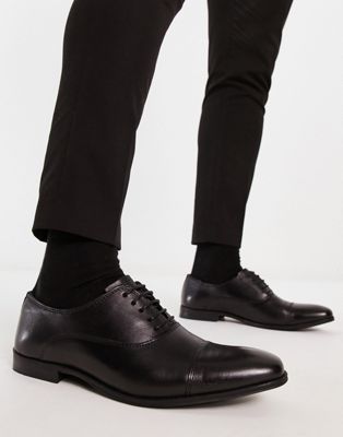 Schuh Rome Toe Cap Shoes In Black Leather | ModeSens
