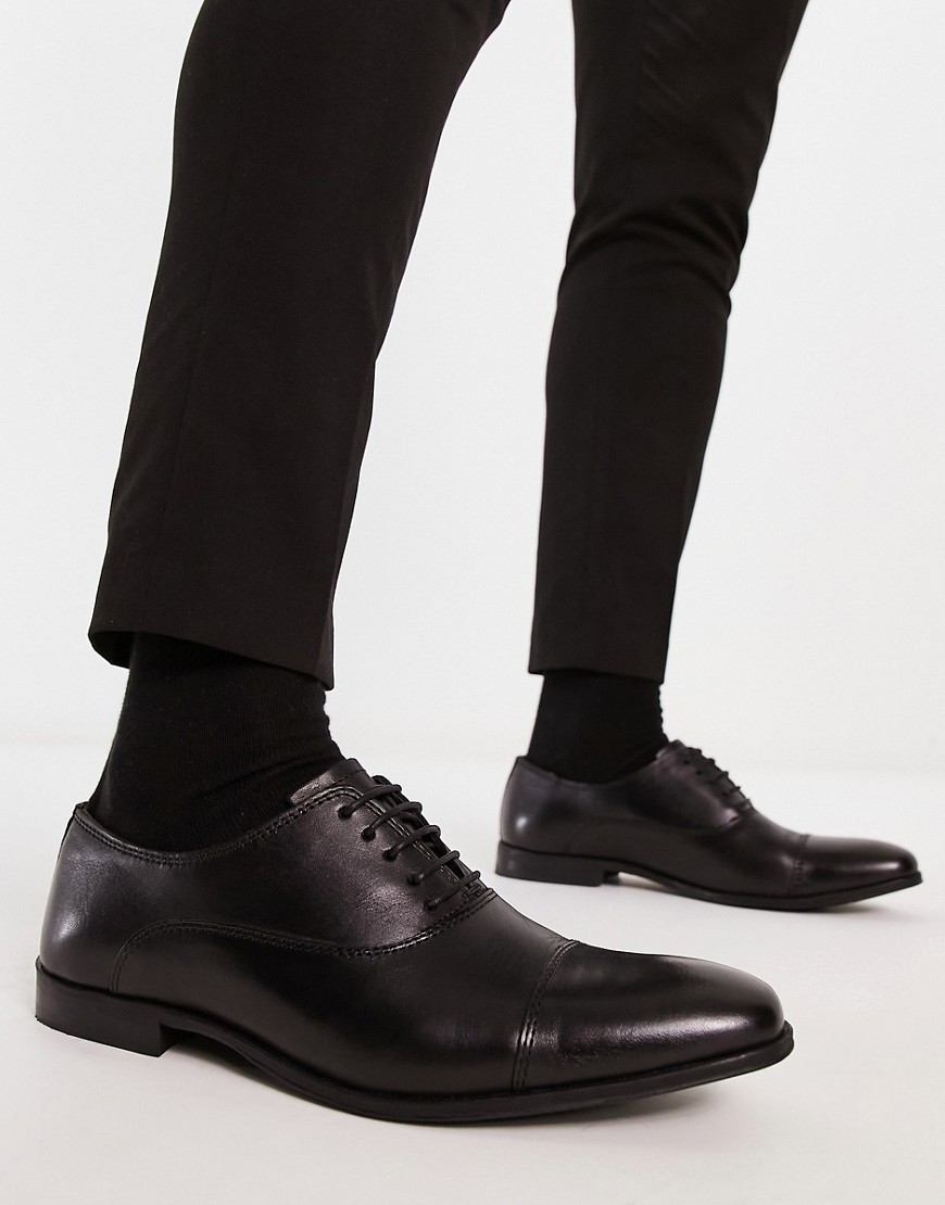 Rome toe cap shoes in black leather