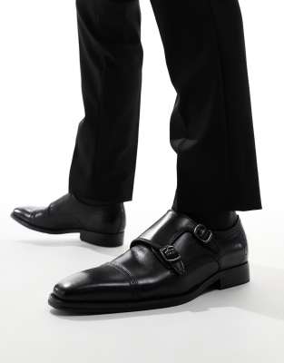 Schuh schuh Ronaldo monkstrap shoes in black leather