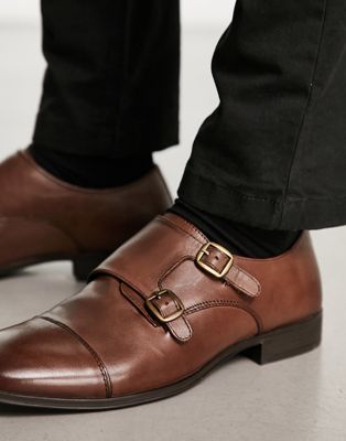 Schuh ross monk shoes in tan leather