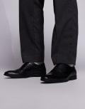 [ROW] schuh Row lace-up derby shoes with broguing in leather black BLACK LEATHER Schuh