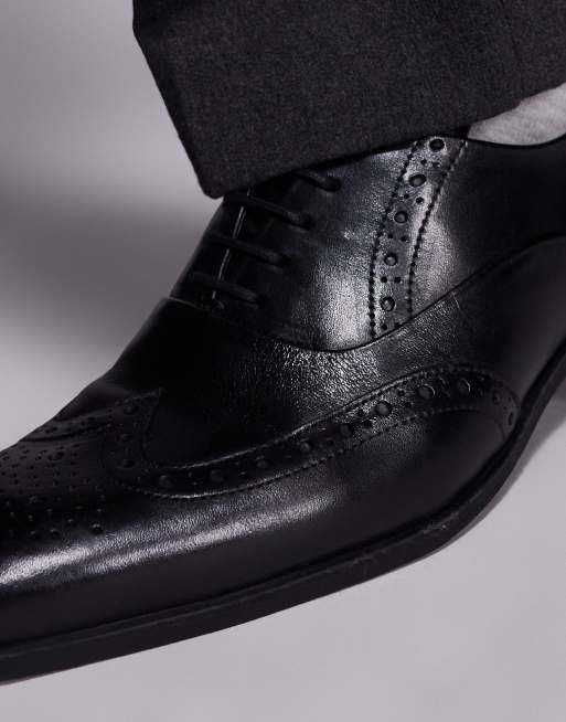 HOT Leather Schuh Mens Brogues Schuh Mens Black Leather