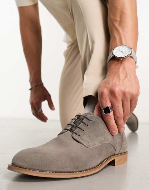 schuh Ruben derby shoes in gray suede