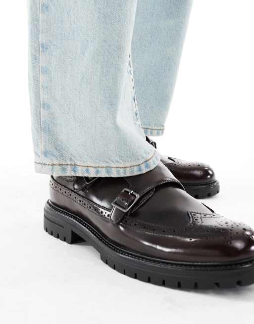schuh Rumour brogue shoes in burnished burgundy faux leather, 4 of 4