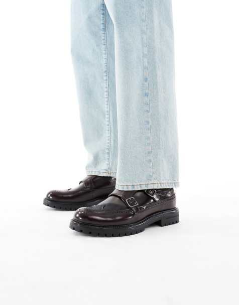 schuh - Rumour - Chaussures richelieu en cuir effet usé - Bordeaux - view 1