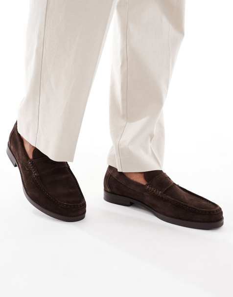 schuh Ryle loafer in suede chocolate - view 1