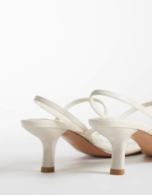 schuh Sav kitten heel sandals in off white, 3 of 4