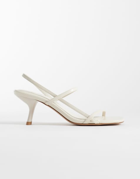 Schuh Sav kitten heeled sandals in off white - view 1