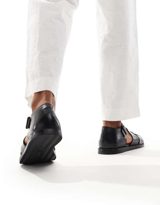 schuh Sirius fisherman sandals in black leather, 2 of 4