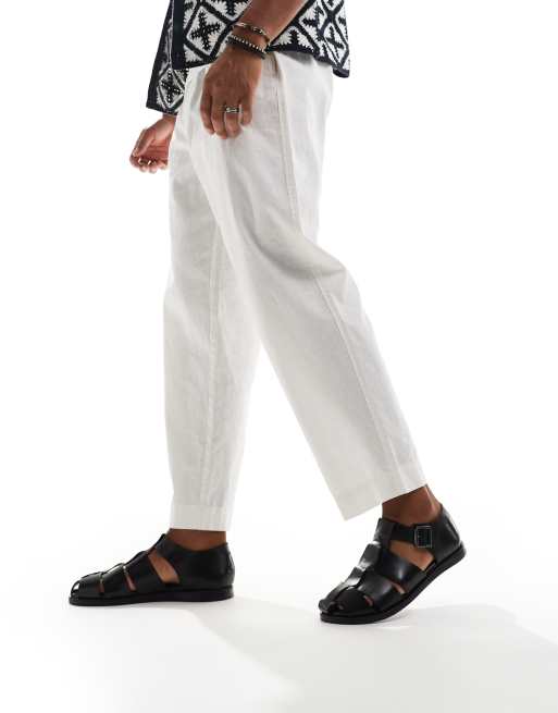 schuh Sirius fisherman sandals in black leather, 3 of 4
