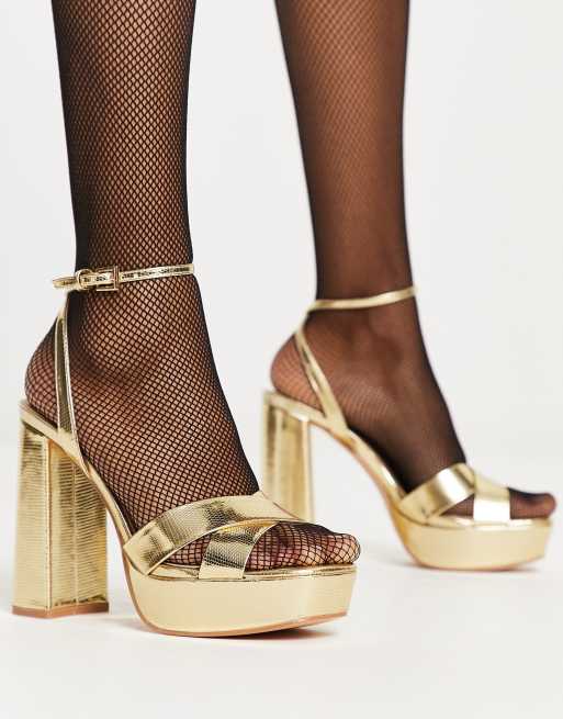 Scarpe con hotsell plateau oro