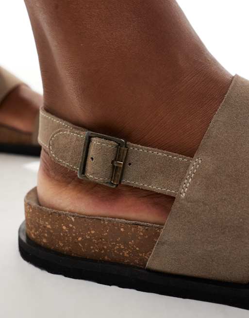 schuh – Sol – Brungrå sandaler i mocka med dubbla remmar, 2 av 4