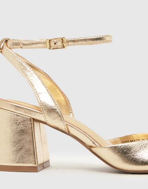 schuh - South - Sandalen met blokhak in goud, 2 van 4