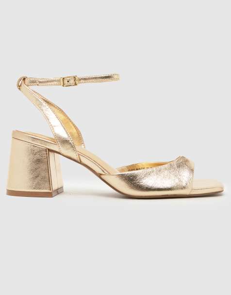 Schuh – South – Złote sandały na obcasie klockowym - view 1