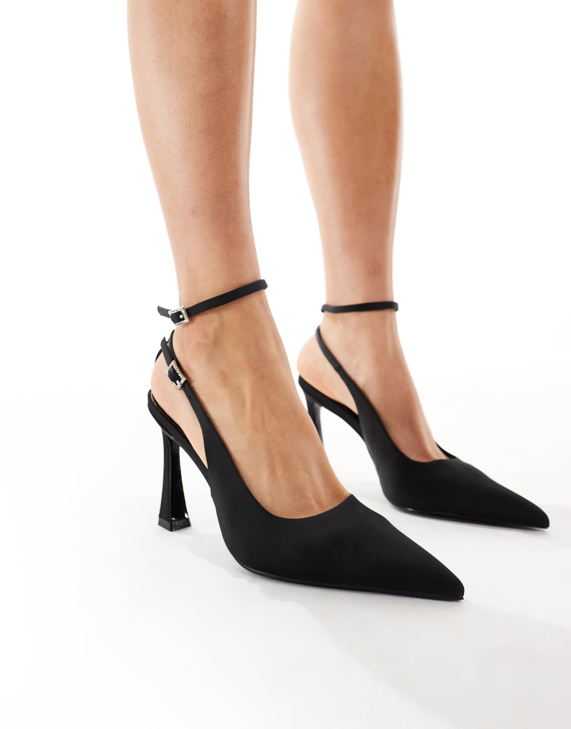 schuh sunday heeled pumps in black satin
