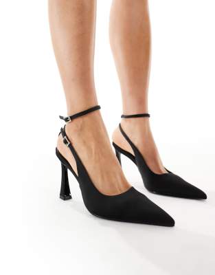 schuh - Sunday - Pumps aus Satin in Schwarz mit Absatz