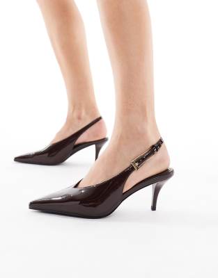 schuh - Sunrise - Slingback-Pumps in dunklem Kirschrot