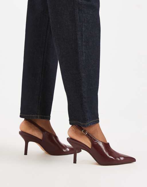 Schuh - Sunrise - Slingback pumps met hak in donker kersenrood, 2 van 4