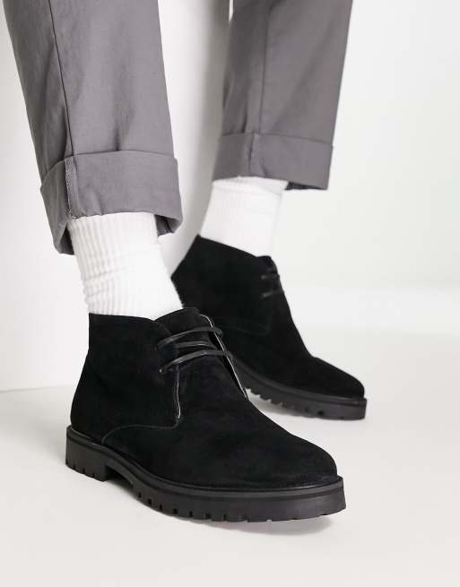 Schuh – Svarta, grova ökenkängor 