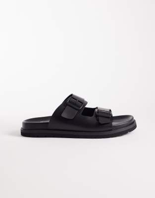Schuh Swift Double Buckle Sandals In Black