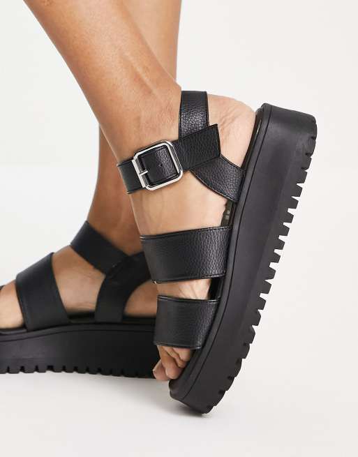 Black discount chunky sandals