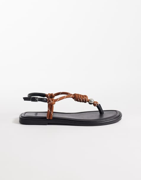 Schuh - Talisha - Brune sandaler med rebdetaljer - view 1